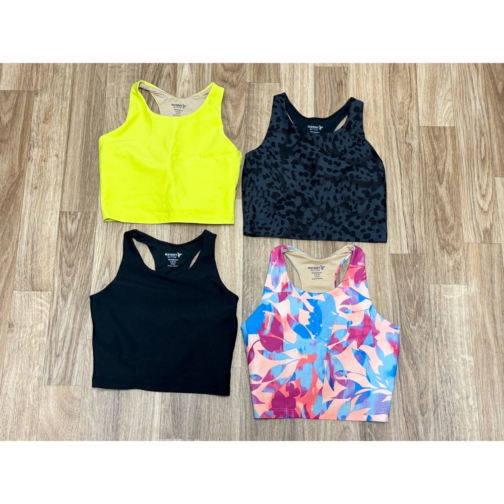 Old Navy Active Girls Powersoft Crop Top Bundle Set of 4 Size S 6-7 Activewear